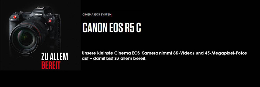 Neue Canon 8K Vollformat-CMOS Sensor Kamera mit RF-Mount, die die Welten von Cinema EOS und EOS R vereint.